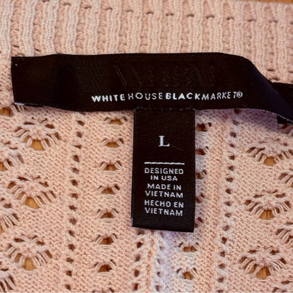 NWOT White House Black Market Pink Knit V-neck Sweater L - Picture 4 of 8
